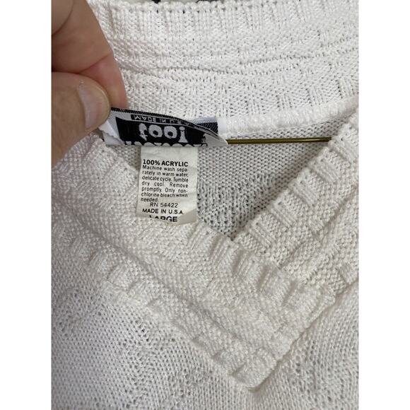 Keneth too! Made in U.S.A. Pullover white Short lantern sleeve L - Picture 6 of 6